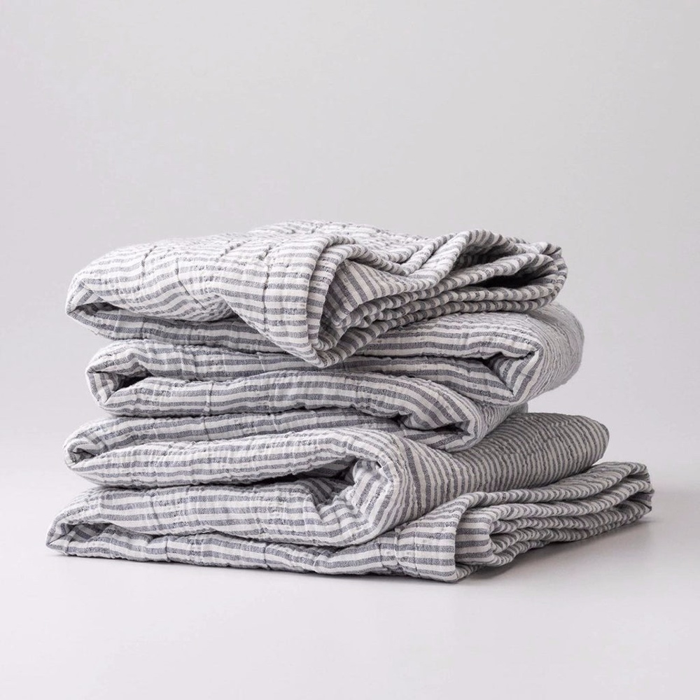 Schoolhouse Queen Diamond Ticking Quilt